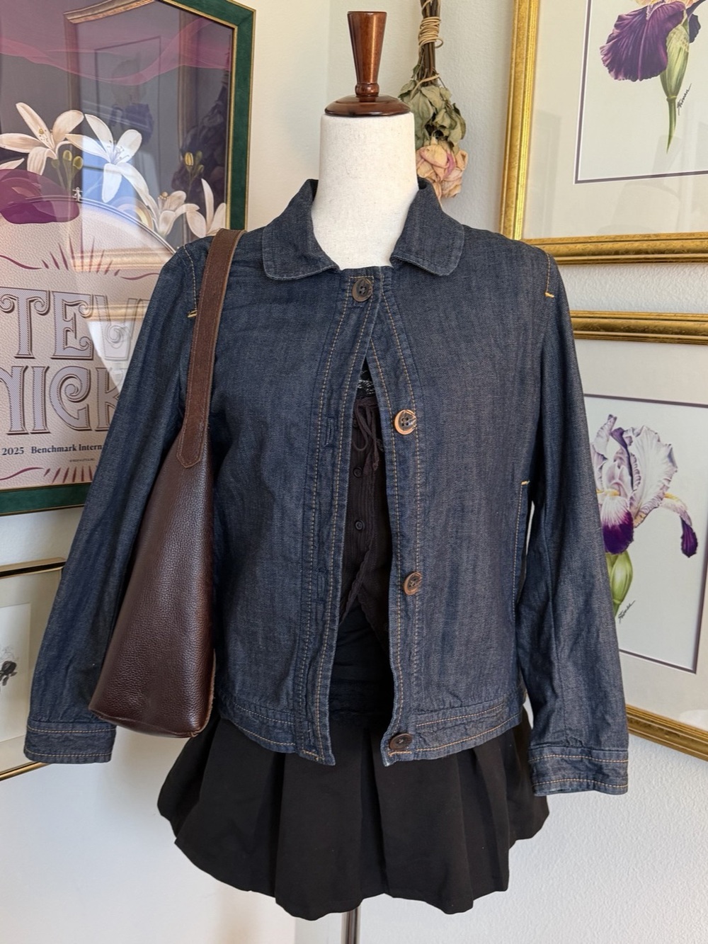 Y2K Gap 1969 Swing Denim Jacket Limited Edition Pleated Back Size Large